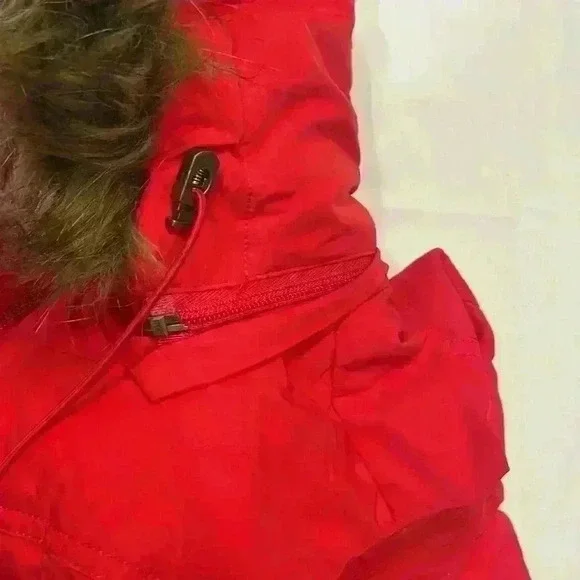 Banana Republic puffer vest with removable hood womens size S red - Picture 9 of 14